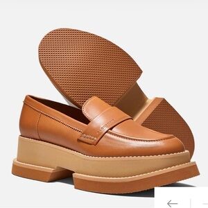 Robert Clergerie Chunky Platform Loafers in Cognac